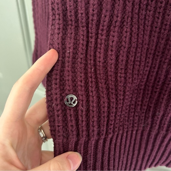 lululemon Mockneck cable knit bring the cozy sweater burgundy maroon - Picture 5 of 5